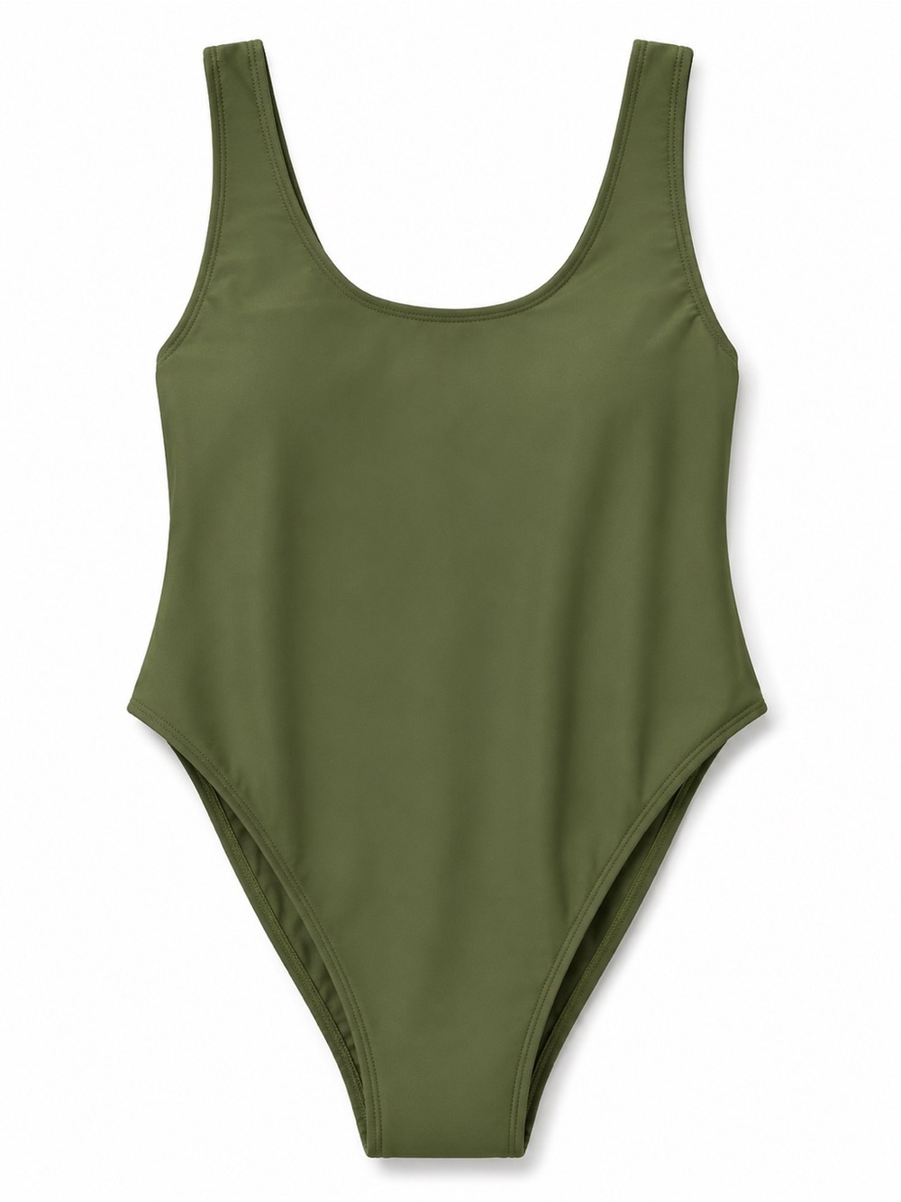 Aerie Olive Green Scoop-Back High Leg One-Piece Swimsuit | M